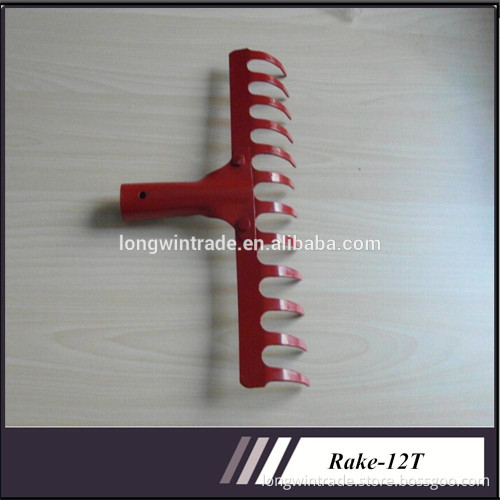 steel gardening rakes with 12 teeth angricultural hand tools